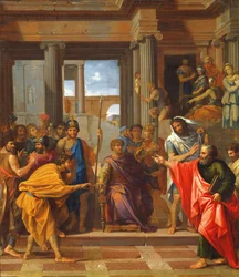 Eine Vorbereitungsstudie, die das Wunder des Heiligen Paulus darstellt, die Blendung des Elymas
